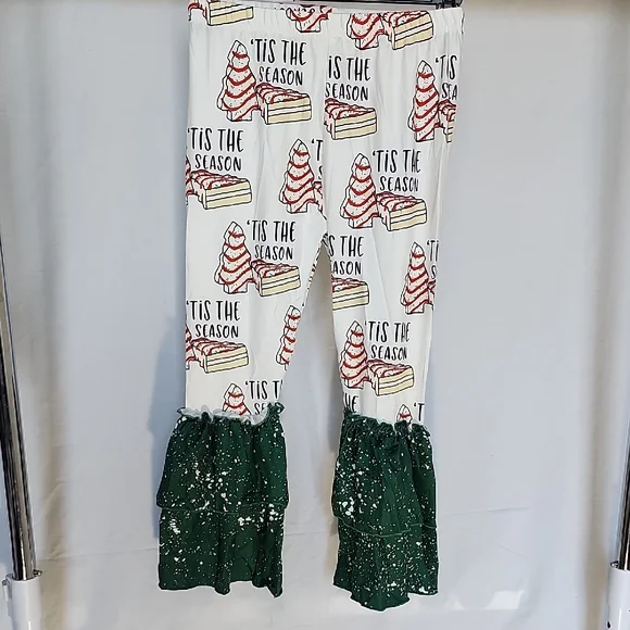 SHEIN Green and White 'Tis the Season Pajama Set - Picture 6 of 8